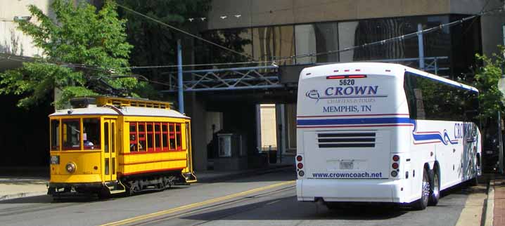 MATA Porto tram 204 with Crown MCI coach